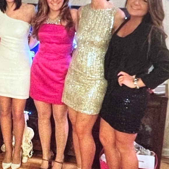 ALICE + OLIVIA Leighton Gold / Silver Sequin Dress - Picture 13 of 15